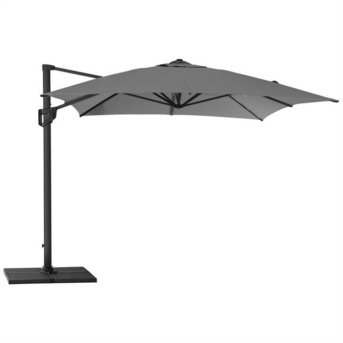 Cane-line Hyde Luxe Parasol Inkl Fod - 3x4 M - Aluminium Med Antracit Dug
