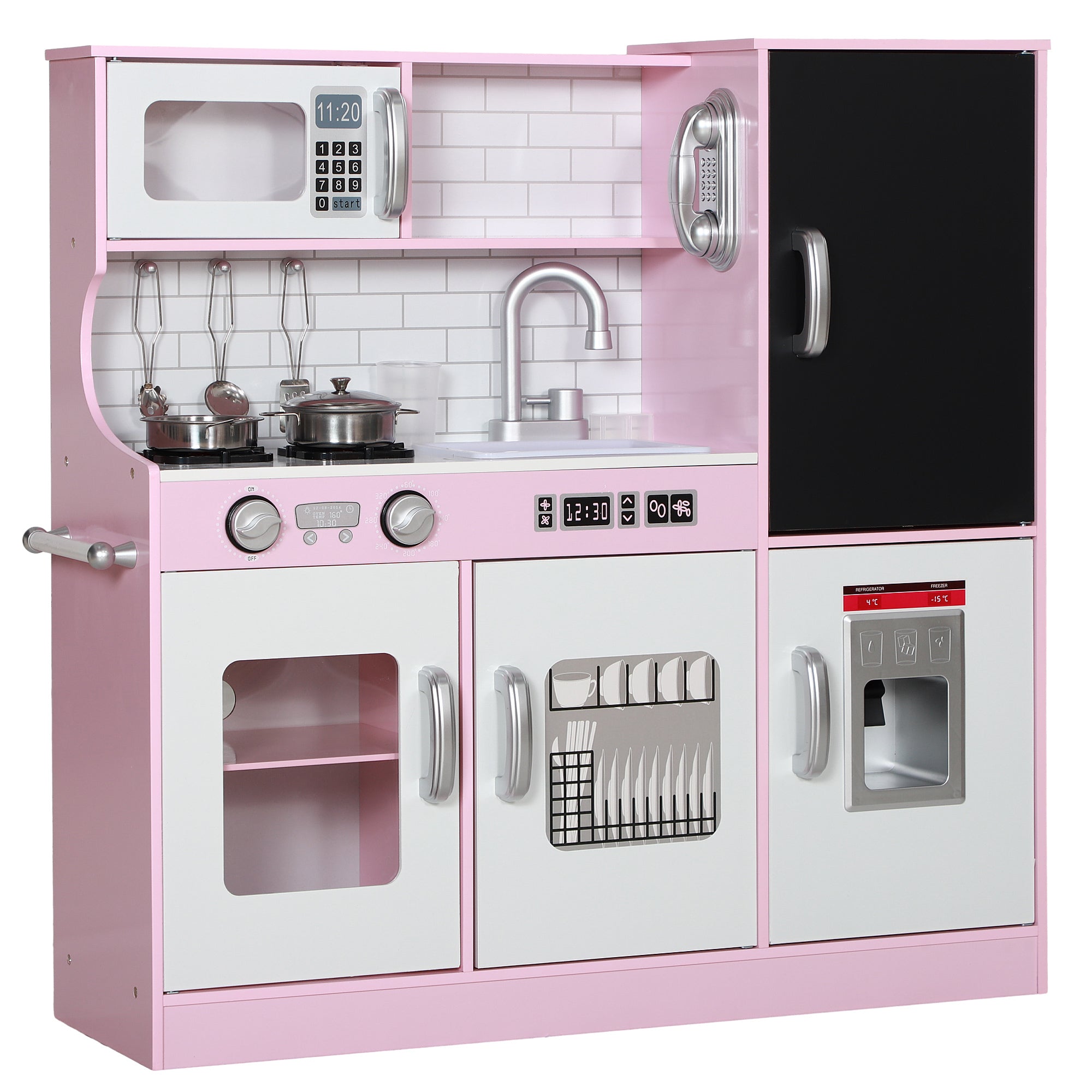 Legekøkkensæt Med Gryder Tavle Telefon Ismaskine Komfur 838 X 268 X 81 Cm Pink  4255633586735