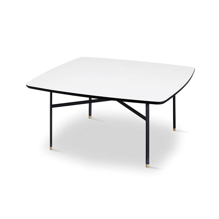 Skovby SM242 Sofabord - Hvid Laminat med Sort Kant