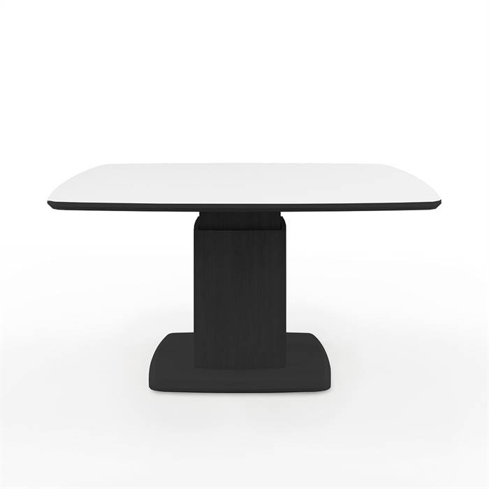 Skovby Sofabord - Hvid Laminat med Sort Kant, 99x99 cm