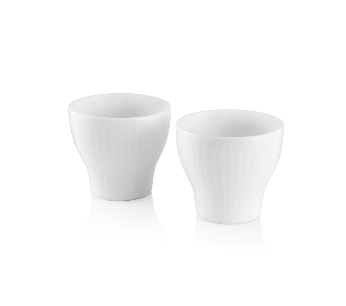 Royal Copenhagen Hvid Riflet æggebæger - 2 Stk  5705140710028