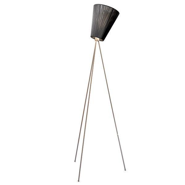 Northern Oslo Wood Gulvlampe Metal Fod  Sort Skærm