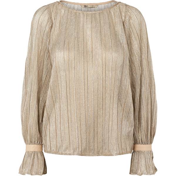 Elegant Metalisk Bluse fra PBO Lucina - Perfekt til Fest