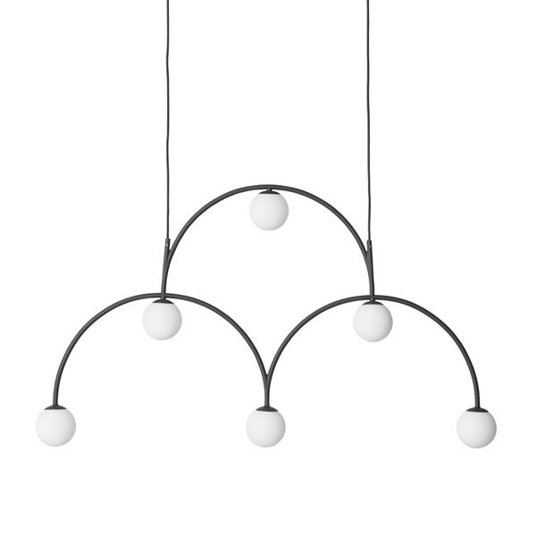 Pholc Bounce 116 Pendel - Sort med Hvidt Glas