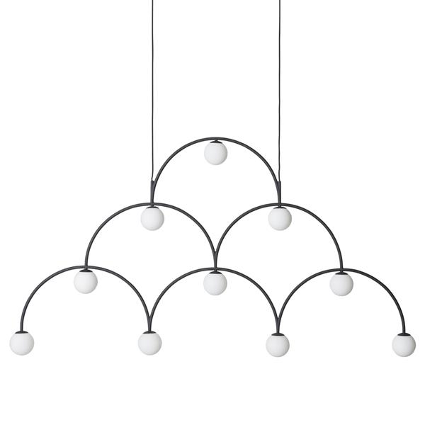 Pholc Bounce 169 Pendel Sort  Hvidt Glas  7319685151055