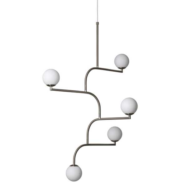 Pholc Mobil 100 Pendel i Nikkelopal – Elegant Loftlampe