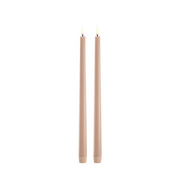 Uyuni Lighting Led Taper Kronelys H32 Cm Smooth 2 Pak - Beige  5708311310324