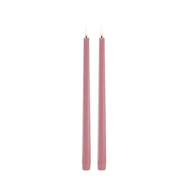 Uyuni Lighting Led Taper Kronelys H32 Cm Smooth 2 Pak - Dusty Rose  5708311310348