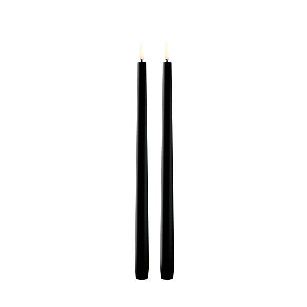 Uyuni Lighting Led Taper Kronelys H32 Cm Smooth 2 Pak - Plain Black  5708311310300