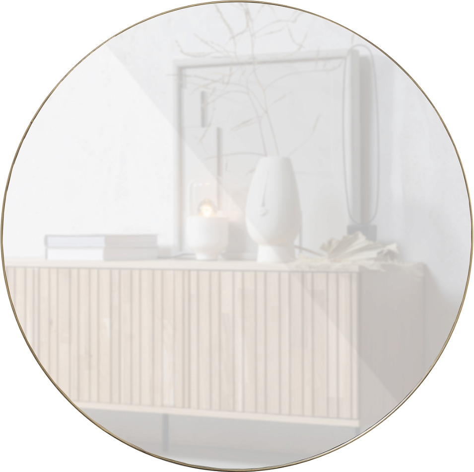 Doutzen Rundt Gyldent Spejl - Elegant Metal Design 115 cm
