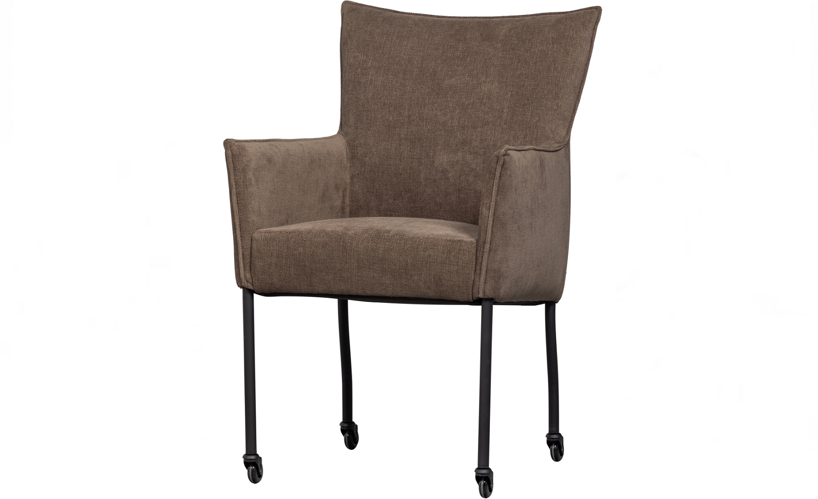 Elegant Spisebordsstol Med Hjul - Brun fra WOOOD