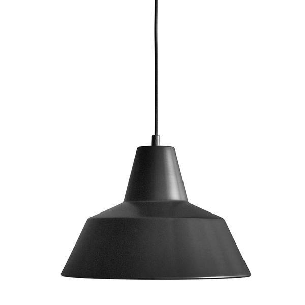 Håndlavet Mat Sort Værkstedslampe Pendel - Dansk Design