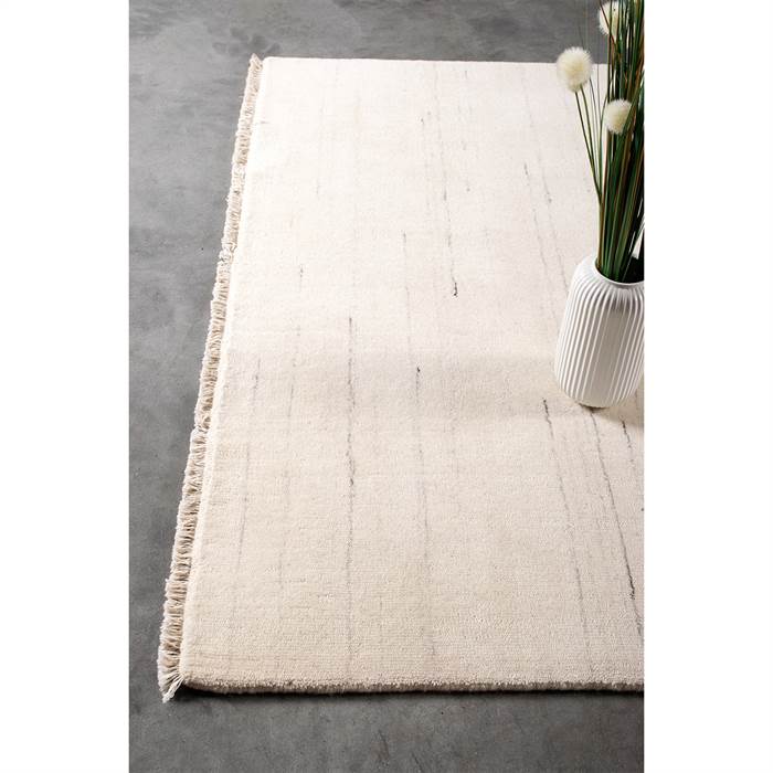 Håndvævet tæppe i 100% uld - Skagen, Ivory, 240x340 cm
