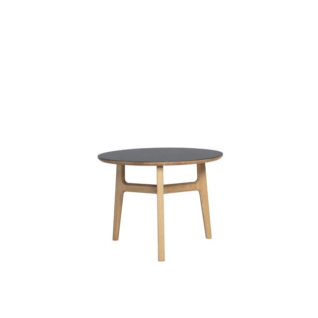 Elegant Freya Sofabord i Sort Eglinoleum - Ø 60 cm