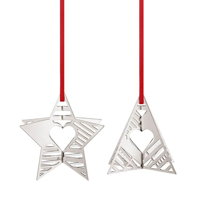 Georg Jensen Julepynt Stjerne Og Træ 2016 - Palladium  5713275069775