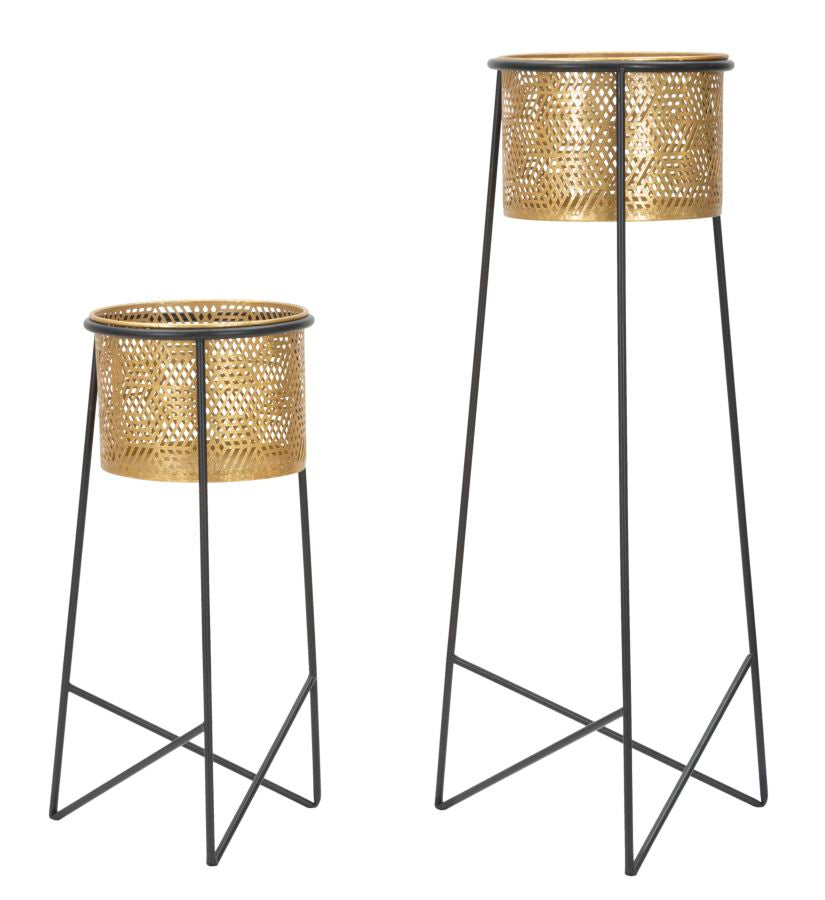 Glam Vaser I Guldfarve Metal  -  37x76 27x51 Cm  8024609347320