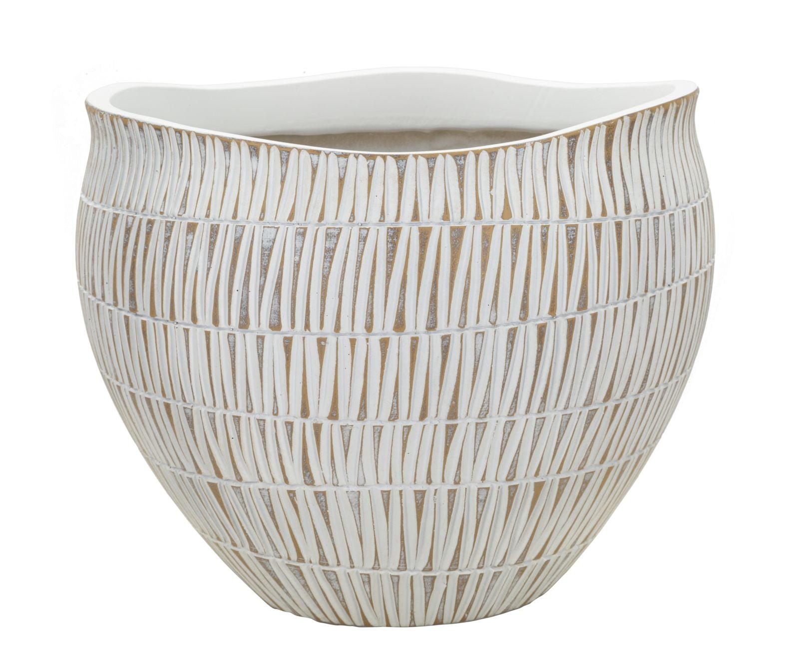Moderne Urtepotteskjuler I Polyresin  -  30x5x24 Cm  8024609368868