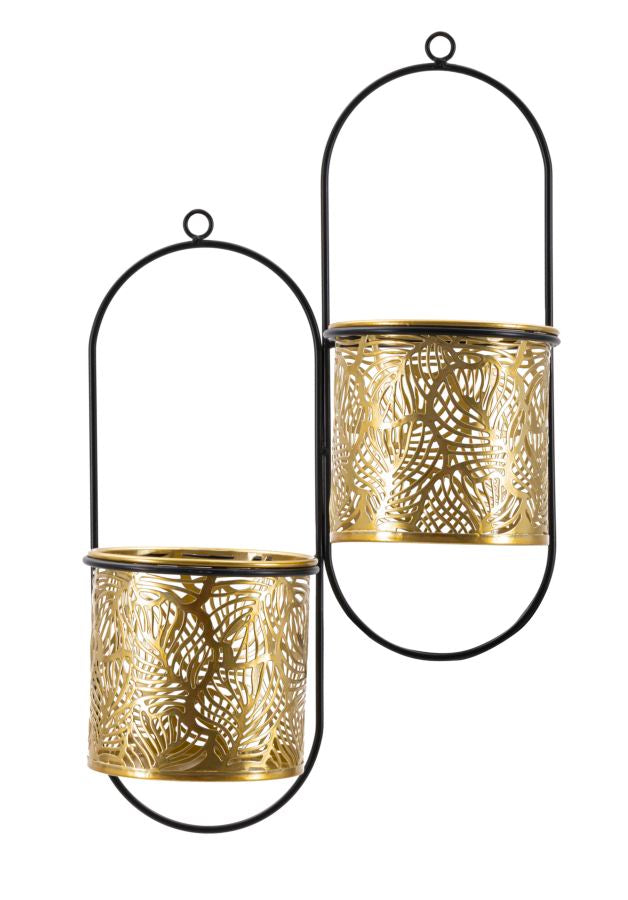 Glam Vaser I Guldfarve Metal  -  27x14x48 Cm  8024609369995