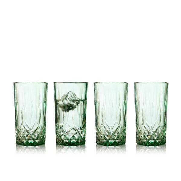 Lyngby Glas Sorrento Highball 38 Cl 4 Stk - Grøn  5722000277798