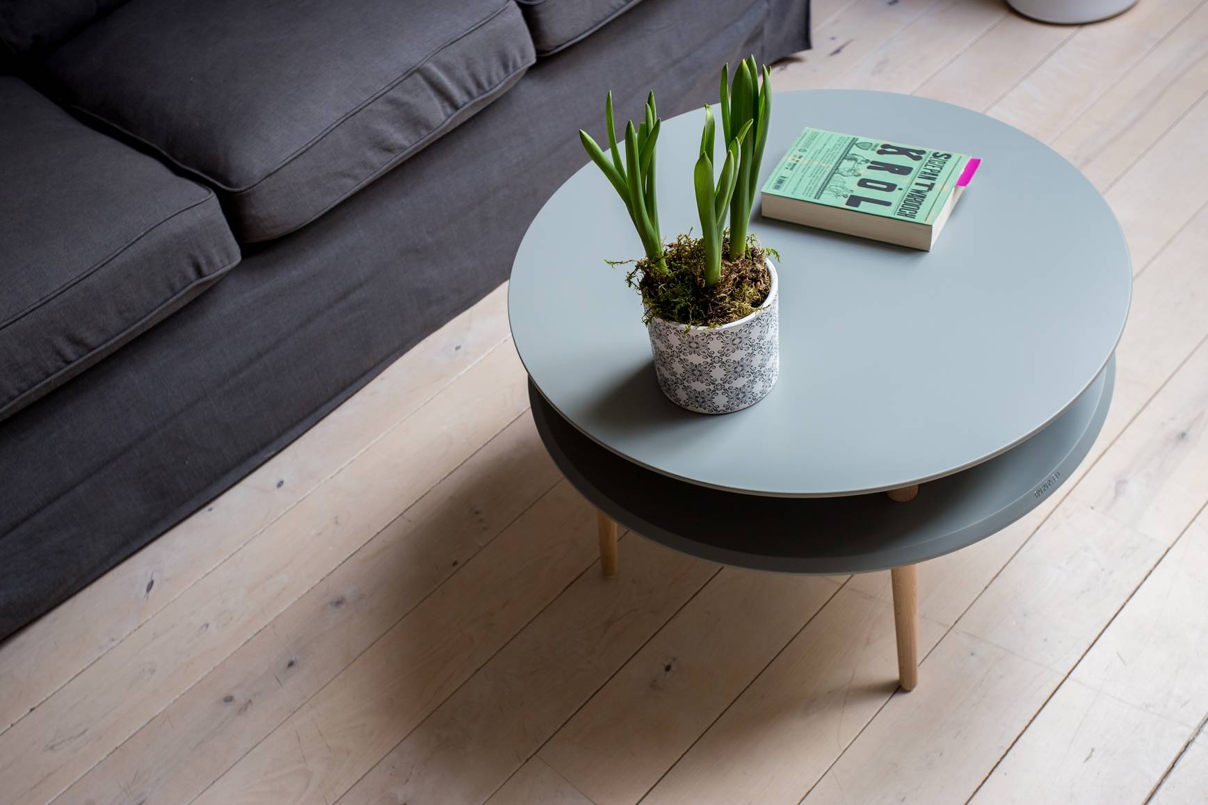 Ufo Sofabord Diameter 70cm X Højde 35cm - Mørkegrå