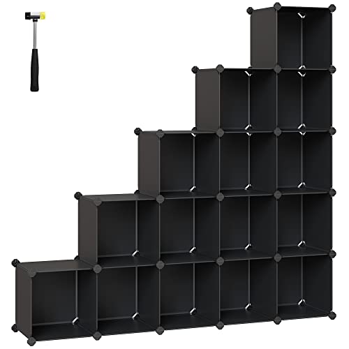 Multifunktionel opbevaringsreol med 15 rum - Sort tilbud!