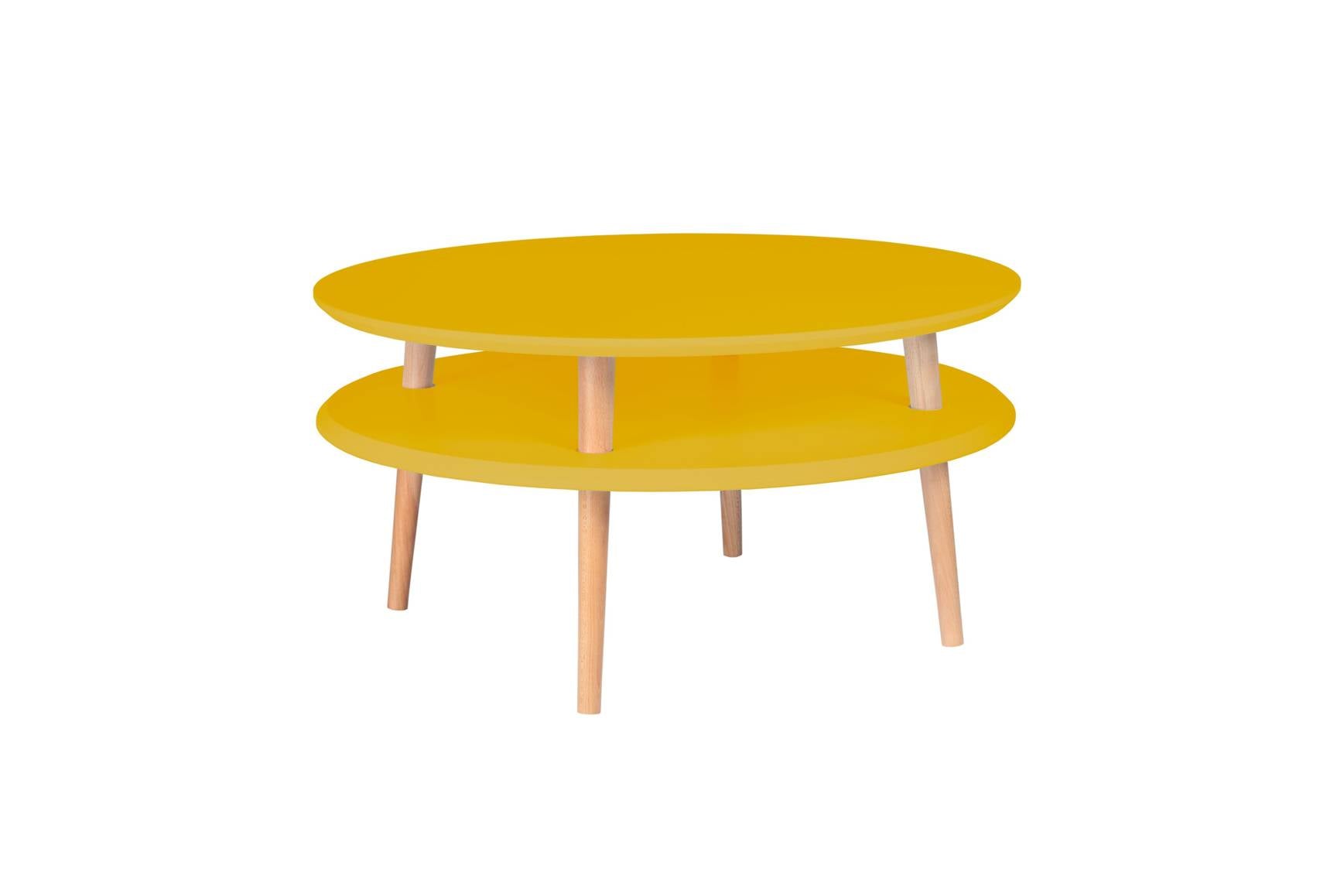 UFO Sofabord i Broom Yellow med Bøgetræ Ben – Stilfuldt valg!
