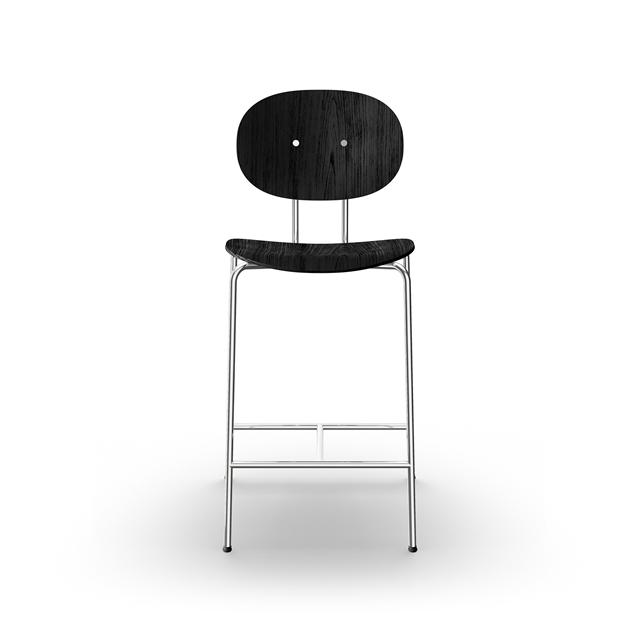 Sibast Furniture Piet Hein Barstol Krom Sort Egetræ  5740023803138