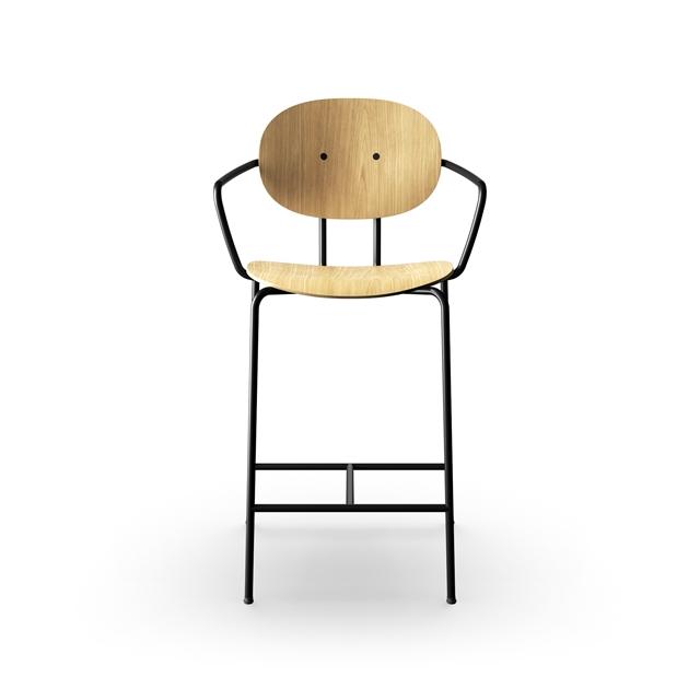 Sibast Furniture Piet Hein Barstol Sort Med Armlæn Egetræ  5740023802131