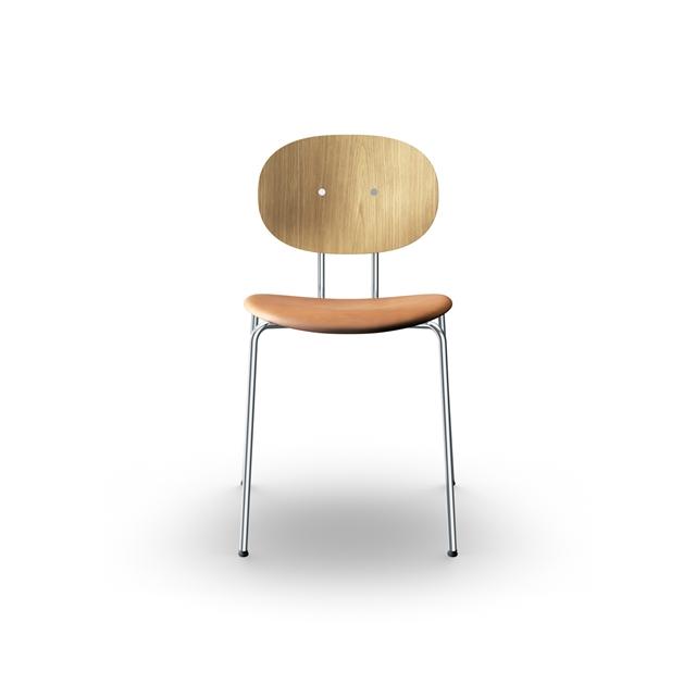 Sibast Furniture Piet Hein Spisebordsstol Krom Egetræ Og Cognac Læder  5740023801509