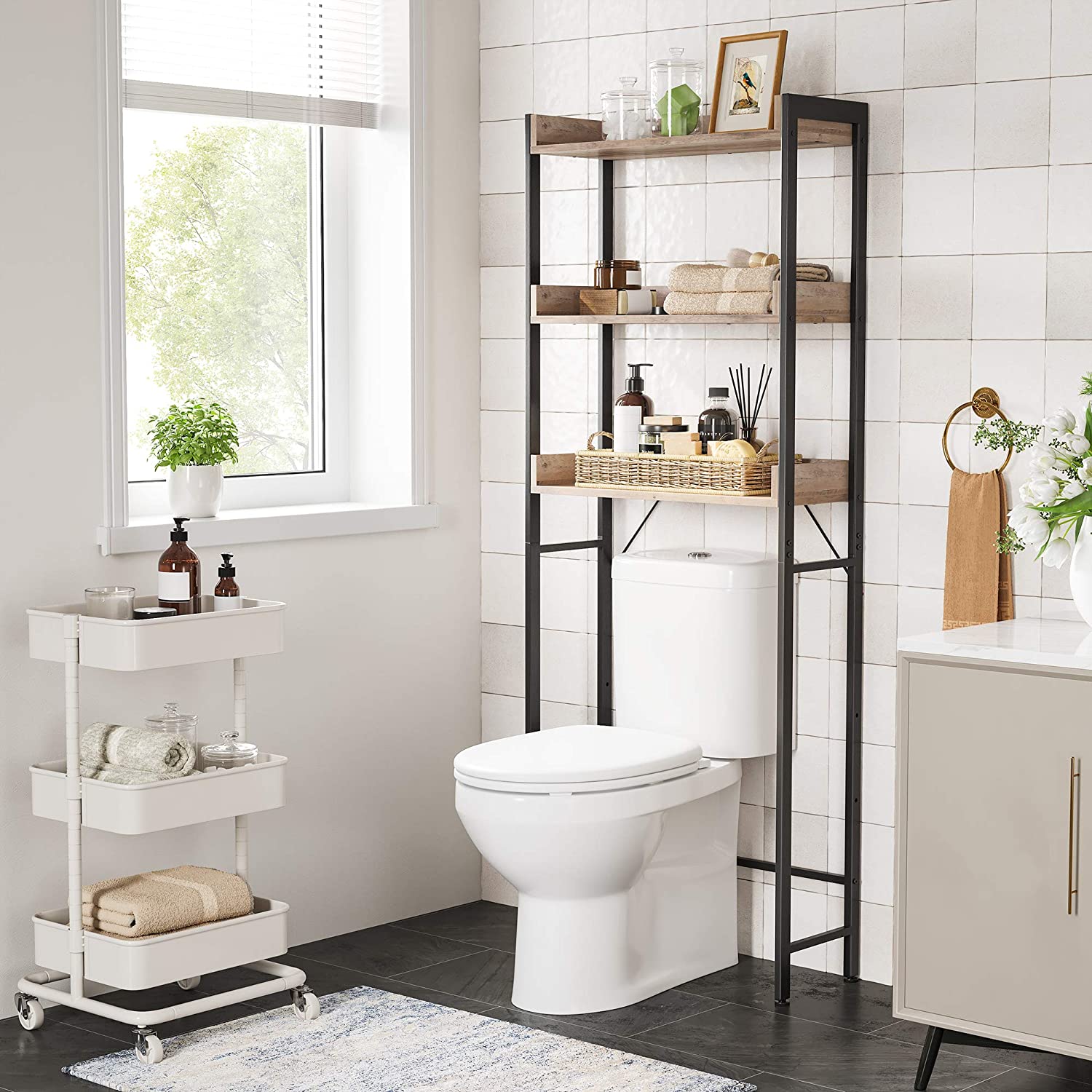 Toiletreol Med 3 Hylder Brun