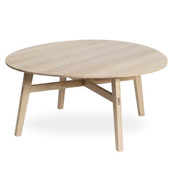 Elegant Rundt Sofabord i Hvidpigmenteret Eg – Black Friday!