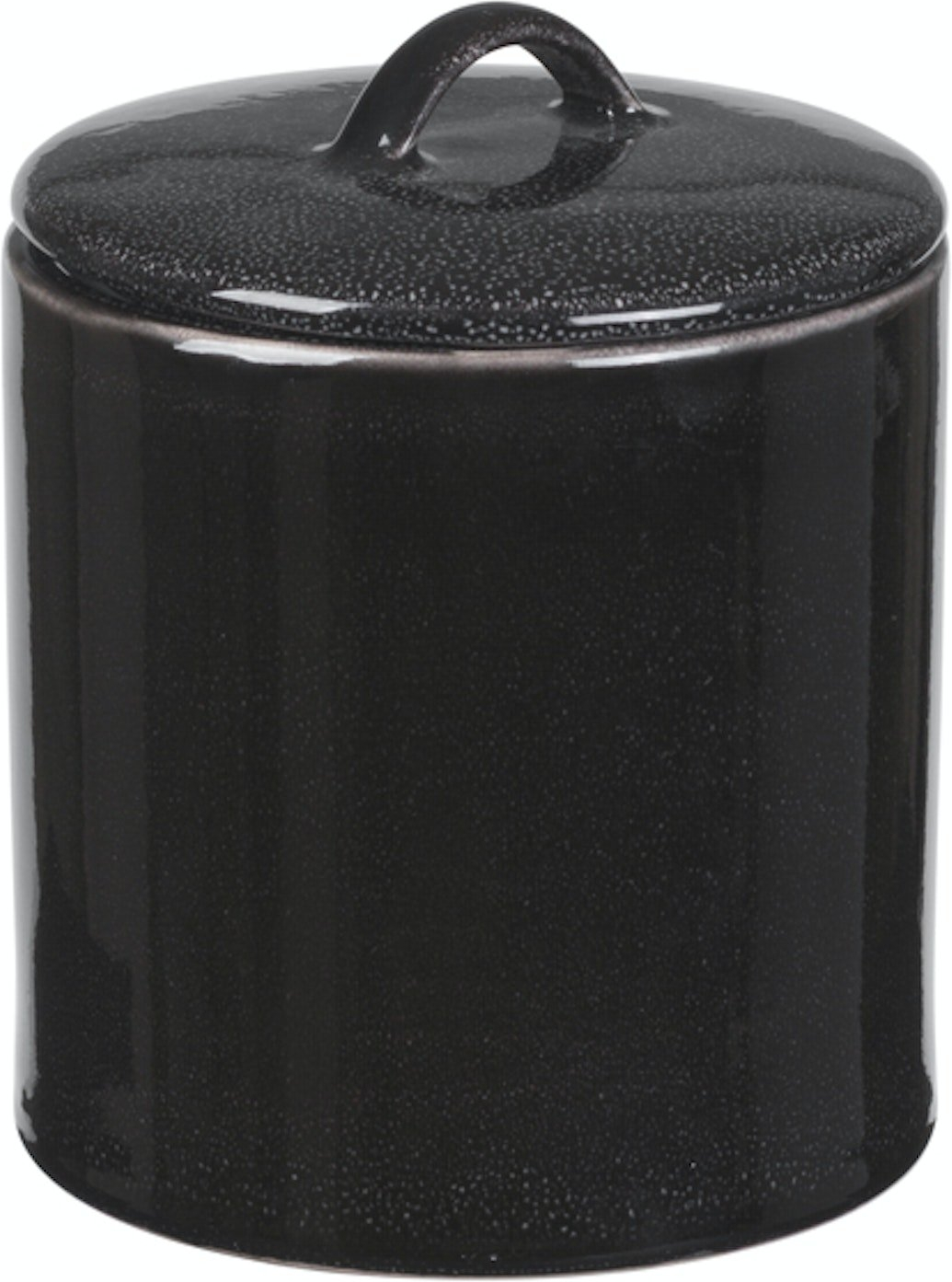 Opbevaringskrukke Med Låg Broste Copenhagen Nordic Coal Stentøj 1 L ø12 Cm Sort  5710688153497