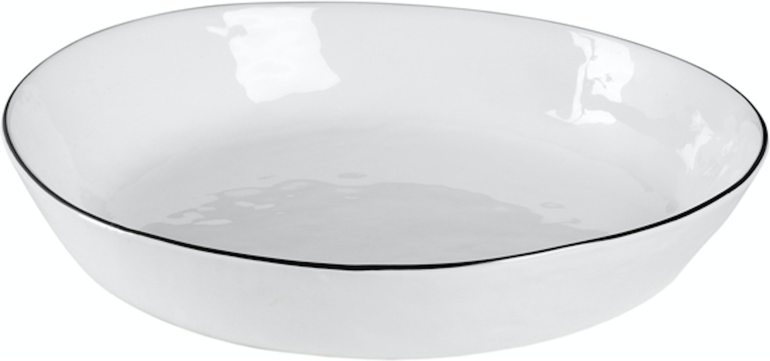 Skål Broste Copenhagen Salt Serveringsskål Porcelæn Hvidsort ø24 X H42 Cm  5710688175888