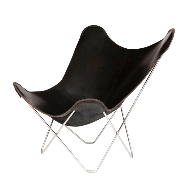 Cuero Pampa Mariposa Flagermusstol - Sort - Krom Stel  7340172610021