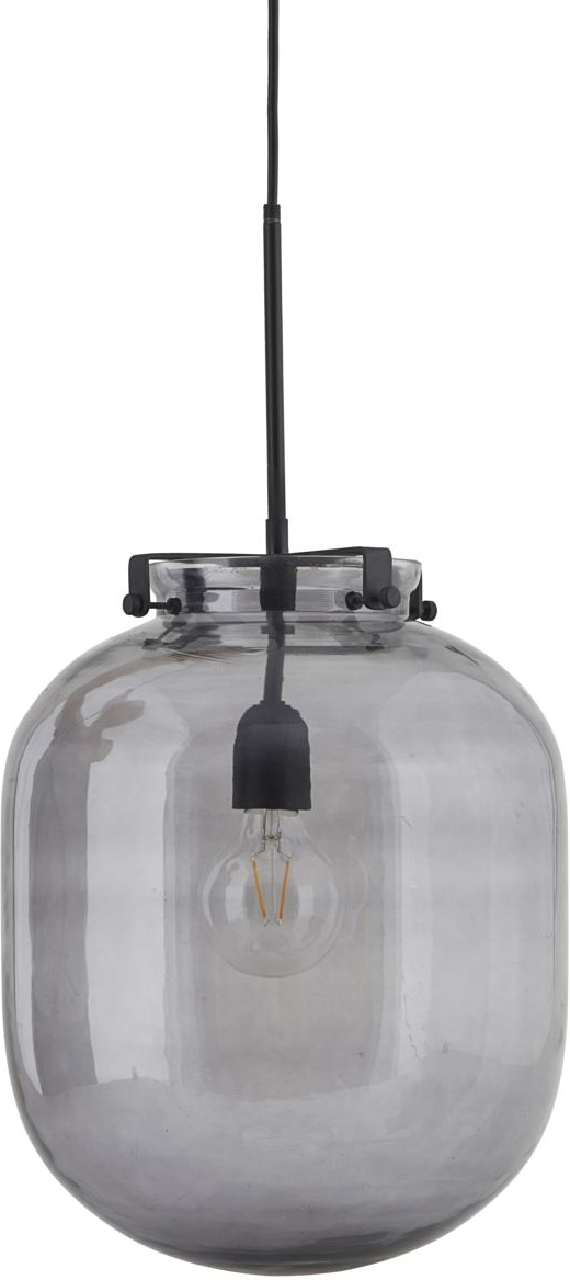 Pendellampe House Doctor Ball Røget Grå Glas ø30 H35 Cm  5707644479111