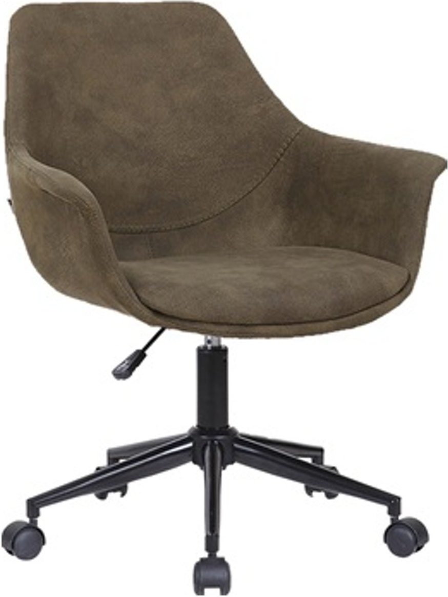 Ergonomisk Kontorstol Edda i Oliven Polyester Imiteret Ruskind
