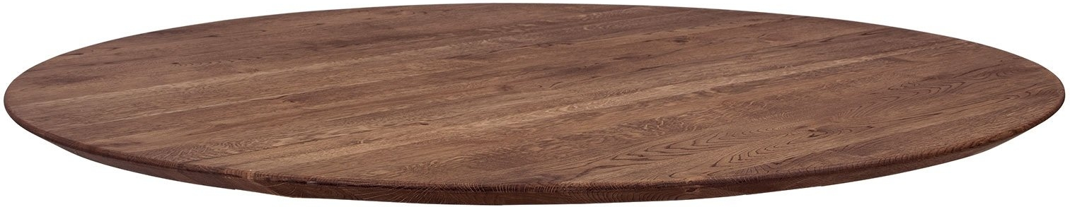 Eksklusiv Rund Bordplade i Egetræ - Mocca 128 cm