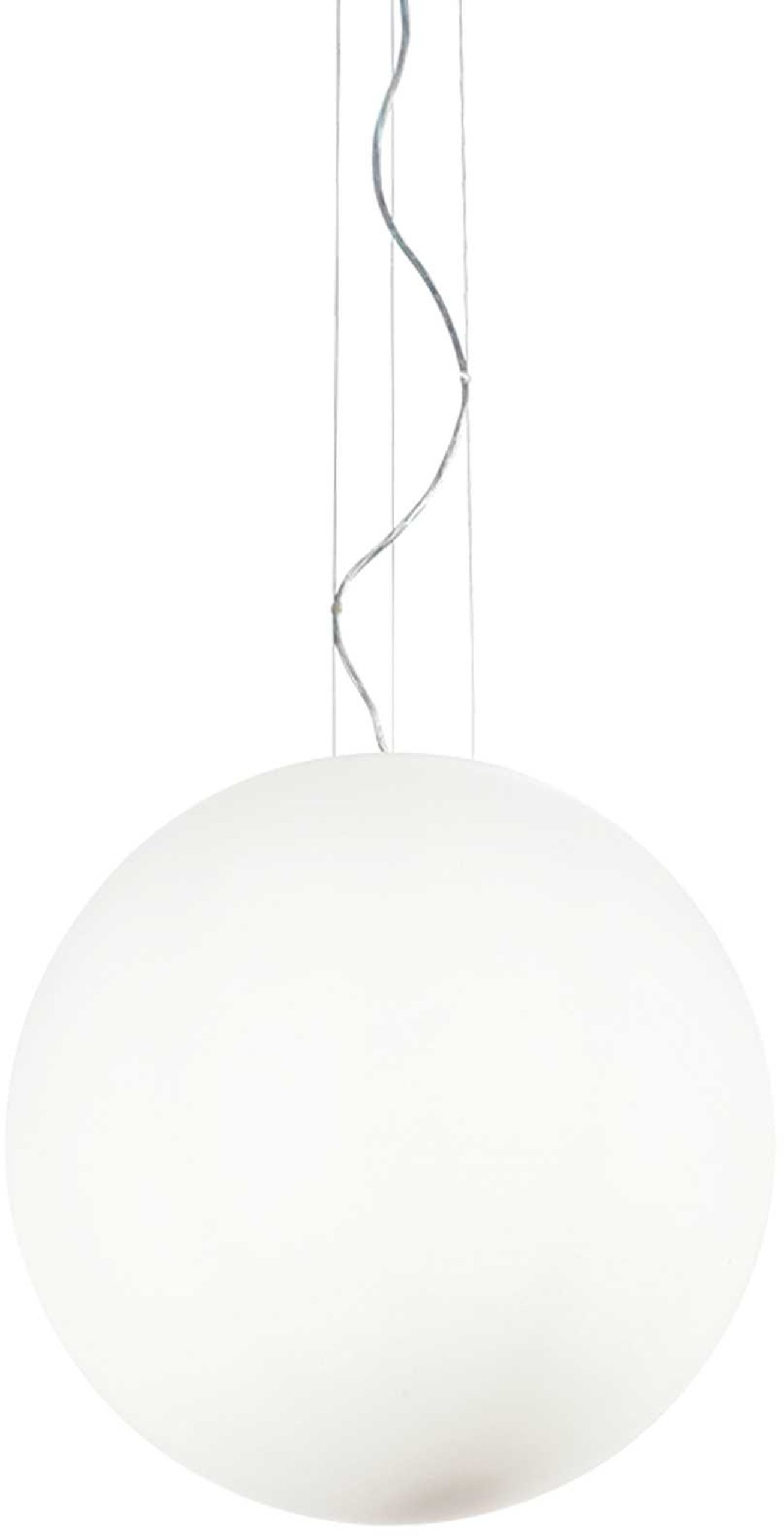 Pendellampe Mapa Bianco Ø50 cm - Justerbar Højde, Hvid Glas