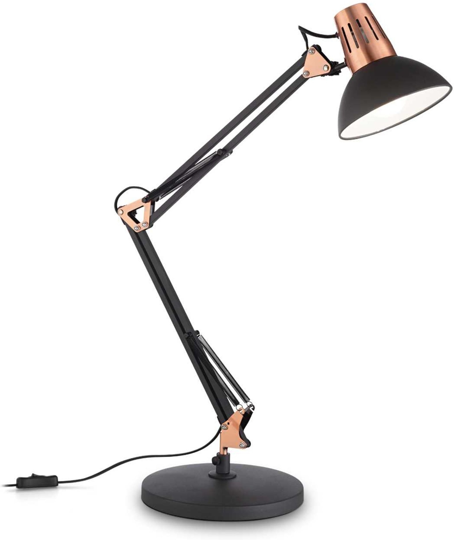 Elegant Wally Bordlampe i Matsort og Messing - Justerbar