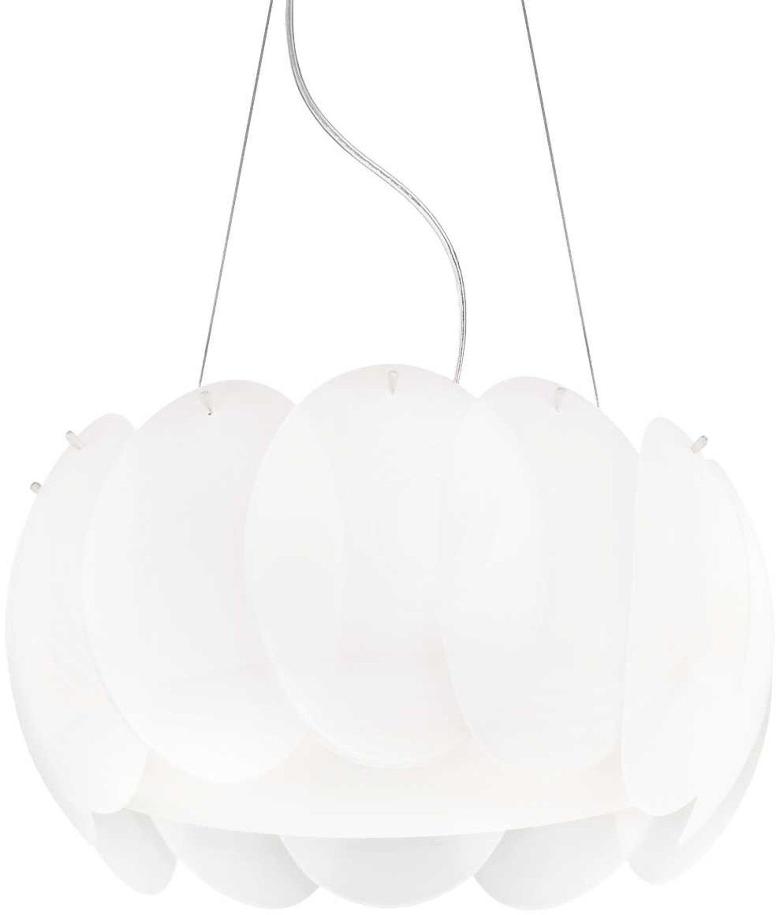 Elegant Pendellampe Ovalino fra Ideal Lux – Hvid Glas