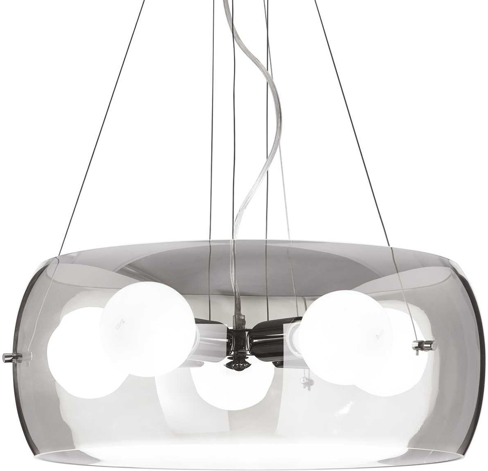 Elegant Pendellampe Audi-10 i Røgfarvet Glas og Krom