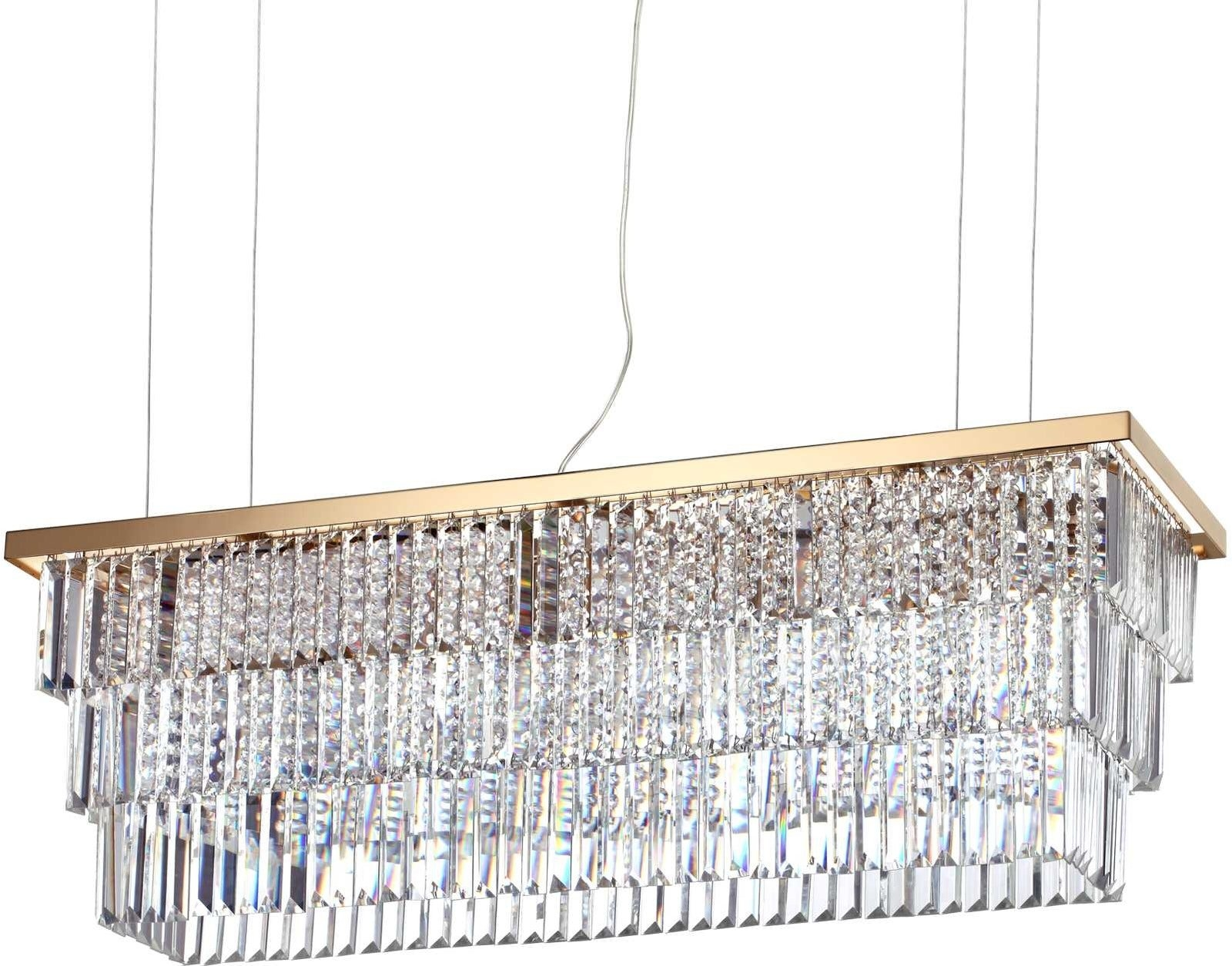 Elegant Pendellampe i Guldfarvet Metal og Glas - Martinez