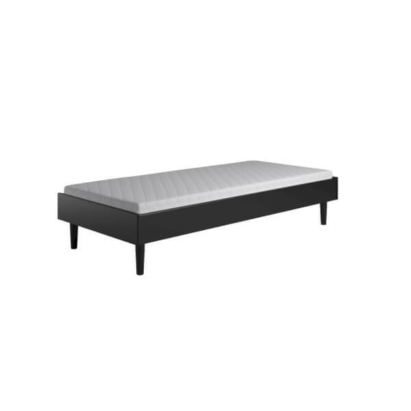 Kaagaard 380 Sengeramme - Sort - 70x200 Cm med Træben