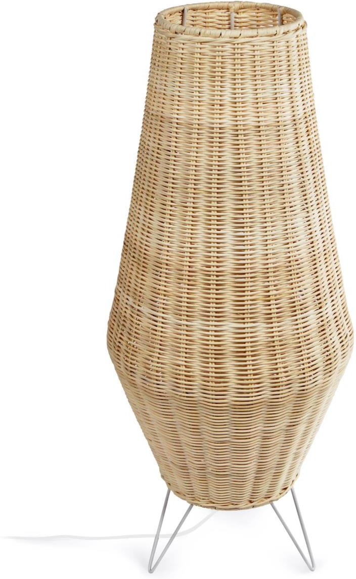 Rustik Kamaria Bordlampe i Håndvævet Rattan og Metal