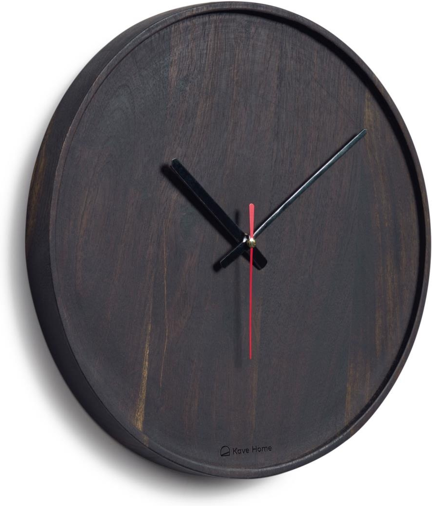 Vægur Zakie fra Kave Home - Massivt Sort Akacietræ 30x30 cm