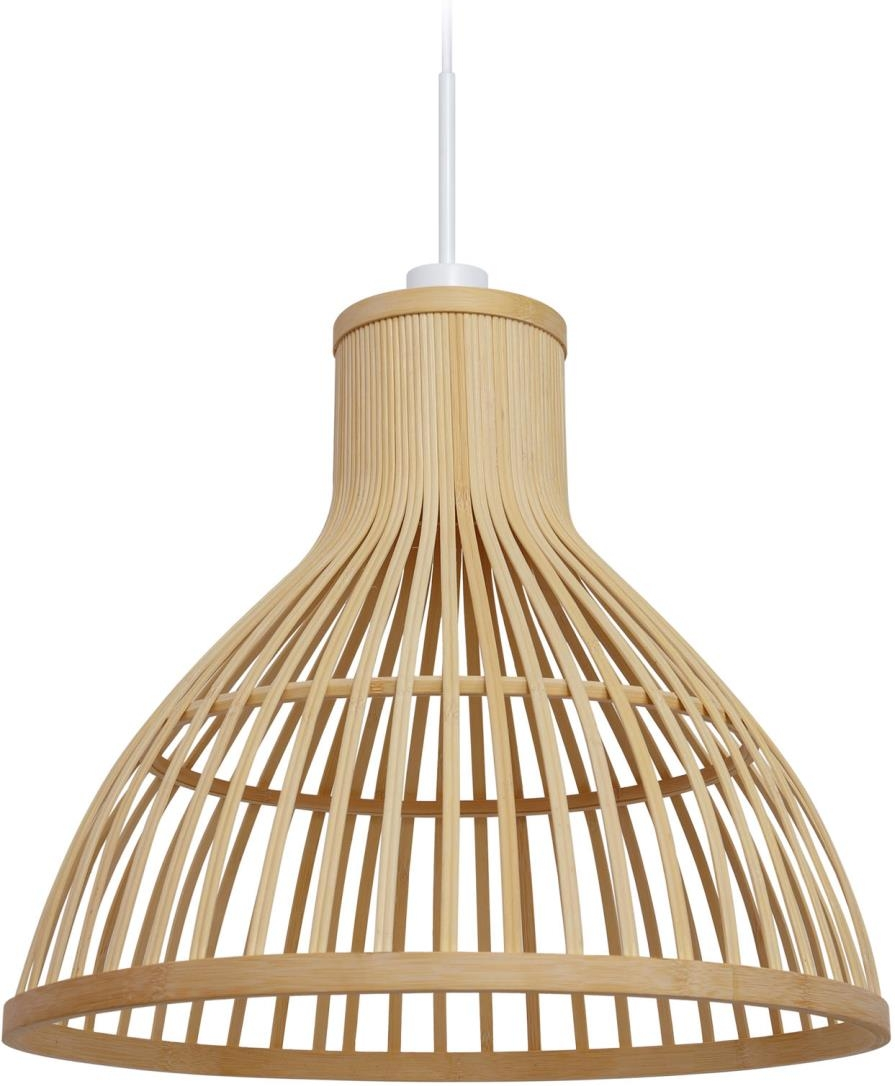 Håndvævet Bambus Pendel Loftslampe - Rustik Stil Ø46 Cm