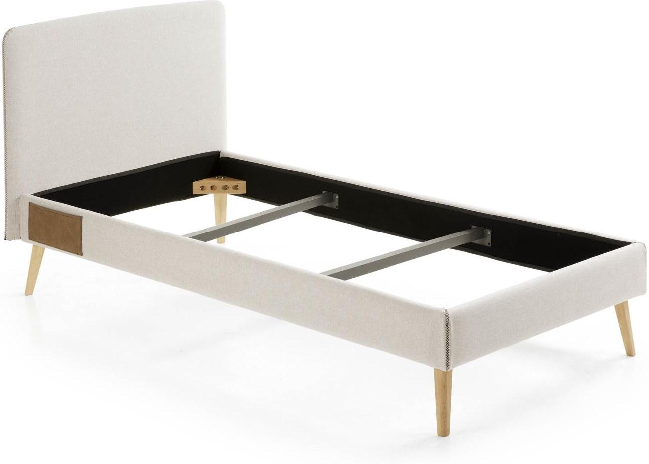 Elegant Dyla Sengeramme til Enkeltseng i Beige 90x190 cm