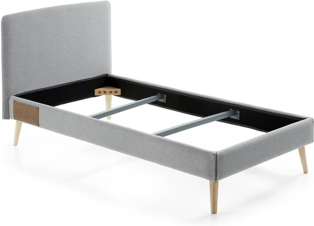 Betræk Til Sengeramme Kave Home Dyla Grå Stof 90x190 Cm Anti-plet Velcroluk Nordisk Design  8433840420967