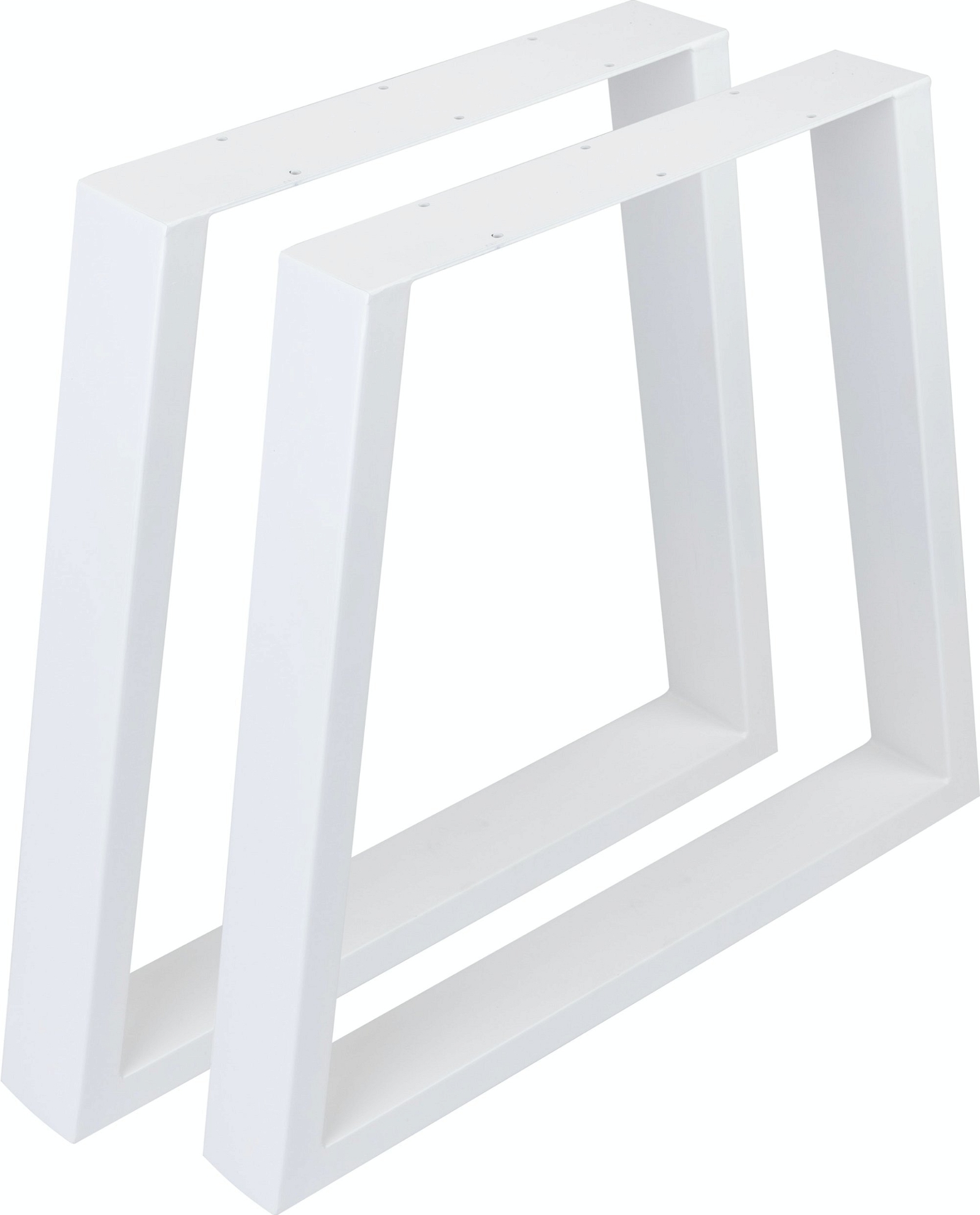 Elegant Trapezformet Understel til Spisebord - Hvid Metal