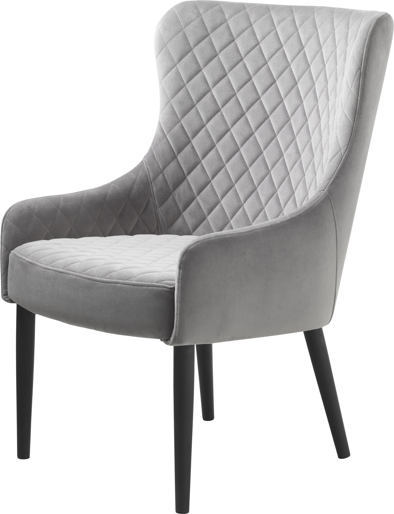 Elegant Ottowa Loungestol i Grå Fløjl – Nordique Design